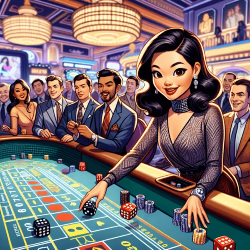 Craps casino game dice on table