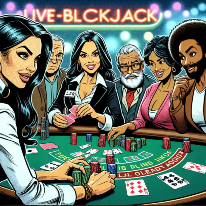 Live Blackjack table action