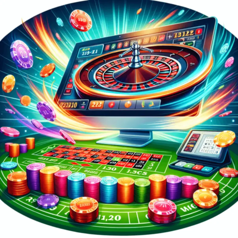 Roulette wheel and chips