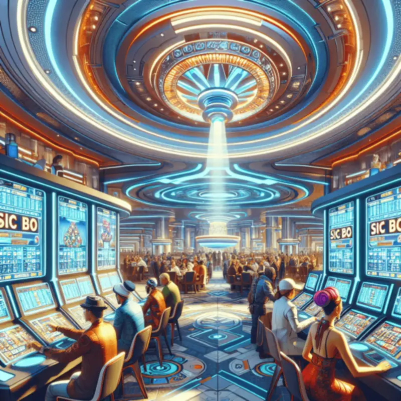 Sic Bo game interface showing dice and betting table