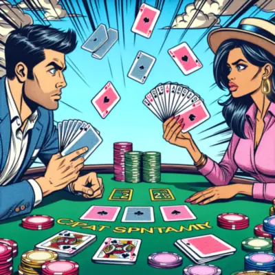 Spanish 21 casino game table with cards and chips